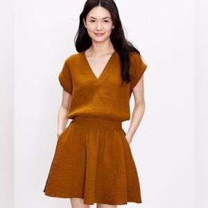 LOU & GREY Triple Cloth V Neck Dress